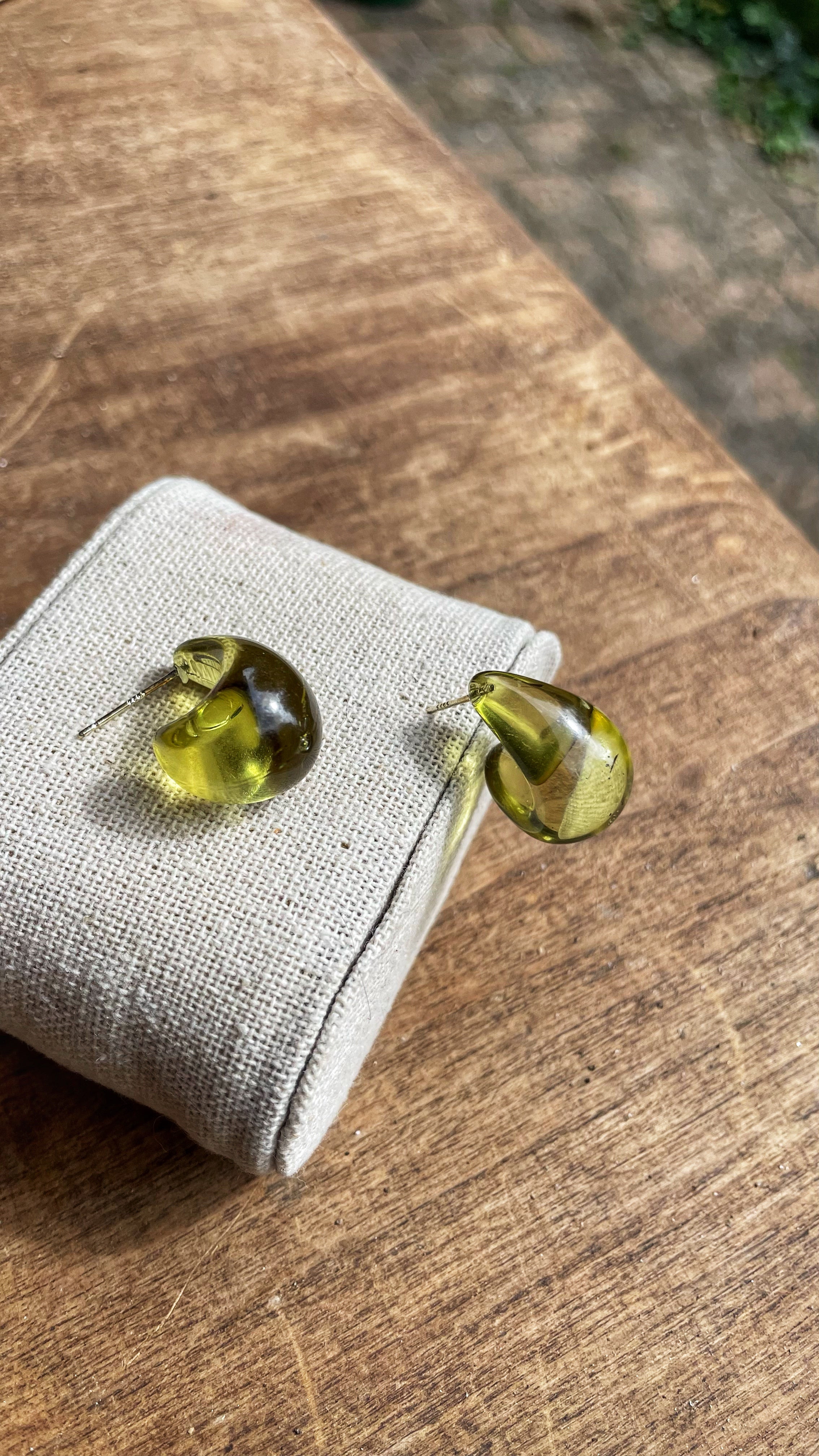 Olive green drops