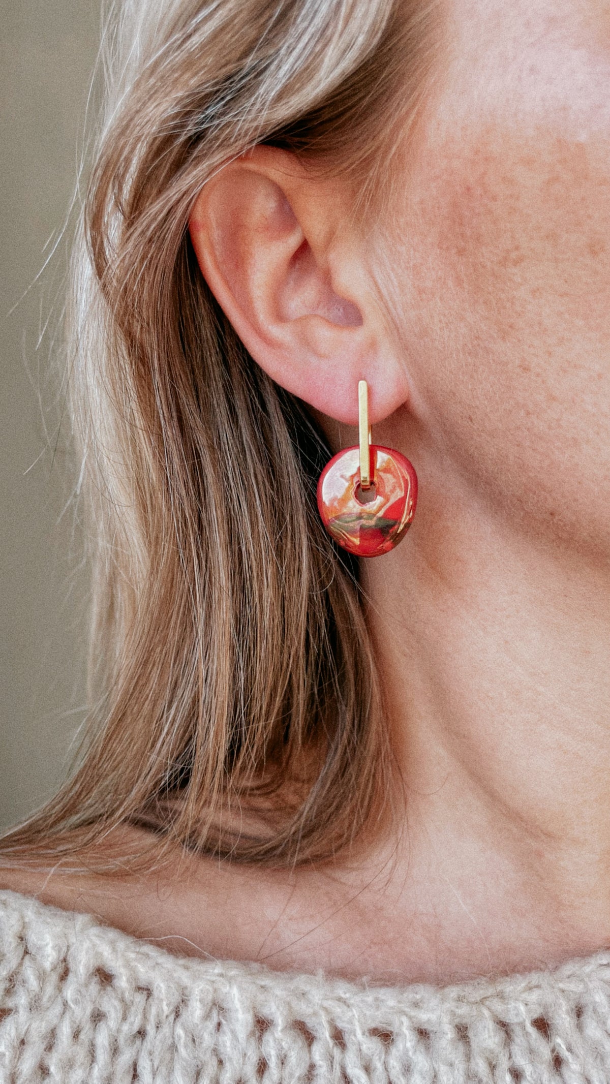Greek ceramic cherry red